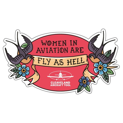 [ST-WFLY] Women in Aviation are Fly as Hell Tattoo Sticker
